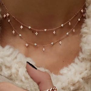 Elegant Gold-plated Multilayer Necklace Accessory Jewelry